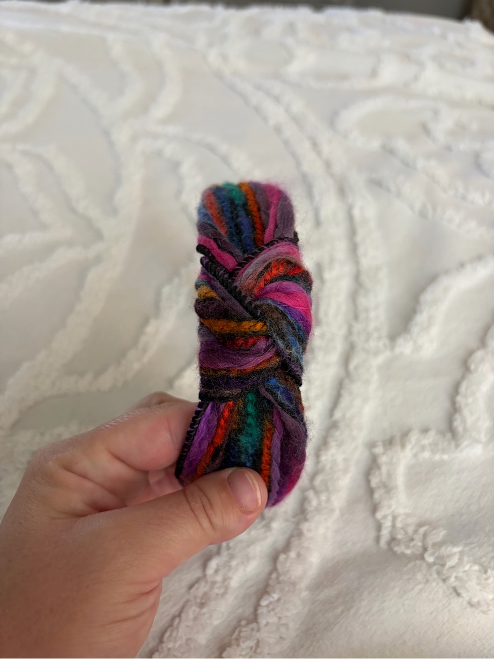 Plunder Multicolor Striped Wool Headband - Purple, Pink, Teal, Orange, Black